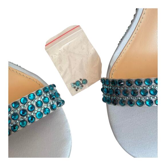 NEW Betsey Johnson SB Debie Blue Rhinestone PUMP SANDAL Womens 7 SHOES Bling NIB - Picture 9 of 14
